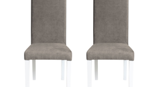 Set 2 scaune living TEO, picioare lemn alb, stofa z cappuccino, 46x60x98 cm