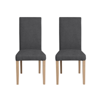 Set 2 scaune living TEO, picioare lemn natur, stofa gri inchis, 46x60x98 cm - 1