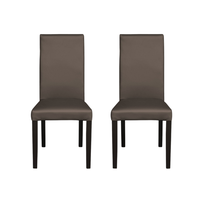 Set 2 scaune living TEO, picioare lemn wenge, piele ecologica gri elefant, 46x60x98 cm - 1