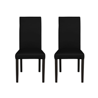 Set 2 scaune living TEO, picioare lemn wenge, piele ecologica negru, 46x60x98 cm - 1