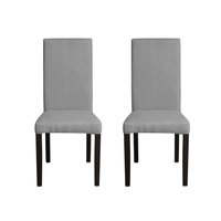 Set 2 scaune living TEO, picioare lemn wenge, stofa gri deschis, 46x60x98 cm - 1