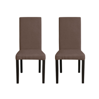 Set 2 scaune living TEO, picioare lemn wenge, stofa maro, 46x60x98 cm - 1