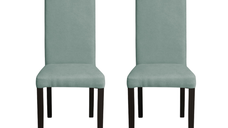 Set 2 scaune living TEO, picioare lemn wenge, stofa mint, 46x60x98 cm