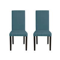 Set 2 scaune living TEO, picioare lemn wenge, stofa turcoaz, 46x60x98 cm - 1