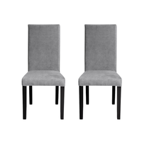 Set 2 scaune living TEO, picioare lemn wenge, stofa z gri deschis, 46x60x98 cm - 1