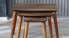 Set 3 masute auxiliare Miria, culoarea lemnului , 60 45 30x40x40 45 50 cm
