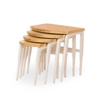 Set 4 masute cafea GRS 2219, maro deschis, 60x41x51 cm - 1