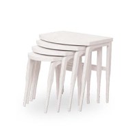 Set 4 masute cafea GRS 2227, alb, 60x41x51 cm - 1