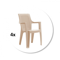 Set 4 scaune gradina ELEGANCE, model ratan, cappucino, 62x57x88 cm - 1