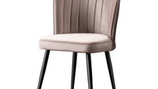Set 4 scaune RUBI, cappuccino si negru, dimensiuni 52x42x85 cm