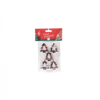 Set 5 clipsuri decorative TARTAN, lemn, braduti, 5 cm - 1