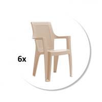 Set 6 scaune gradina ELEGANCE, model ratan, cappucino, 62x57x88 cm - 1