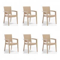Set 6 scaune gradina PARIS, model ratan, cappuccino, 62x58x88 cm - 1