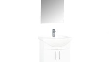 Set Baza cu Lavoar si Oglinda seria 005, eco, 50 cm, alb