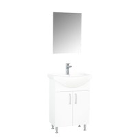 Set Baza cu Lavoar si Oglinda seria 005, eco, 50 cm, alb - 1