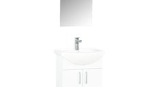 Set Baza cu Lavoar si Oglinda seria 005, eco, 55 cm, alb