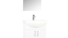 Set Baza cu Lavoar si Oglinda seria 005, eco, 60 cm, alb