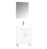 Set Baza cu Lavoar si Oglinda seria 005, eco, 60 cm, alb - 1