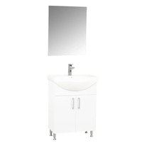 Set Baza cu Lavoar si Oglinda seria 005, eco, 60 cm, alb - 1