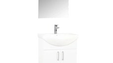 Set Baza cu Lavoar si Oglinda seria 005, eco, 60 cm, alb