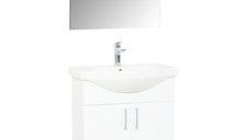 Set Baza cu Lavoar si Oglinda seria 005, eco, 70 cm, alb