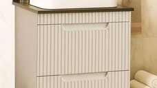 Set Baza Front MDF cu Lavoar 633, Sertare, 60 cm, Crem