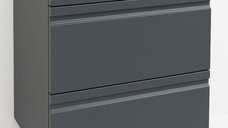 Set Baza front MDF si Lavoar granit seria 486, cu sertare, 60 cm, antracit