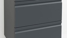 Set Baza front MDF si Lavoar granit seria 486, cu sertare, 60 cm, antracit