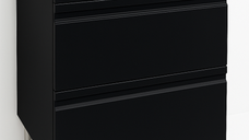 Set Baza front MDF si Lavoar granit seria 486, cu sertare, 60 cm, negru