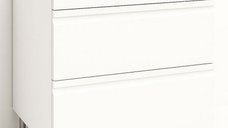 Set Baza front MDF si Lavoar granit seria 486, cu sertare, 80 cm, alb