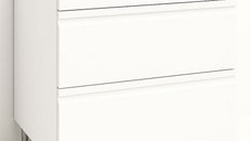 Set Baza front MDF si Lavoar granit seria 486, cu sertare, 80 cm, alb