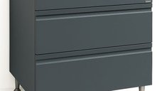 Set Baza front MDF si Lavoar granit seria 486, cu sertare, 80 cm, antracit