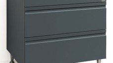 Set Baza front MDF si Lavoar granit seria 486, cu sertare, 80 cm, antracit