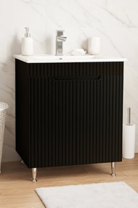 Set Baza front MDF si Lavoar seria 033, 60 cm, negru - 1