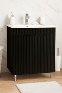 Set Baza front MDF si Lavoar seria 033, 60 cm, negru - 1