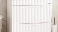 Set Baza front MDF si Lavoar seria 033, cu sertare, 60 cm, alb rustic