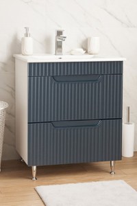 Set Baza front MDF si Lavoar seria 033, cu sertare, 60 cm, antracit - 1