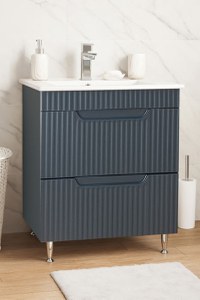 Set Baza front MDF si Lavoar seria 033, cu sertare, 60 cm, antracit - 1