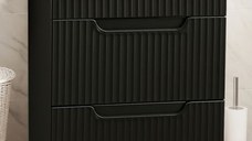 Set Baza front MDF si Lavoar seria 033, cu sertare, 60 cm, negru