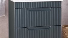 Set Baza front MDF si Lavoar seria 033, cu sertare, 80 cm, antracit