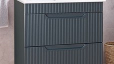 Set Baza front MDF si Lavoar seria 033, cu sertare, 80 cm, antracit