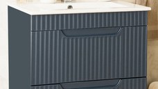 Set Baza front MDF si Lavoar seria 033, cu sertare, montat, 70 cm, antracit