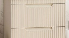 Set Baza front MDF si Lavoar seria 033, cu sertare, montat, 80 cm, crem