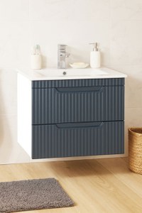 Set Baza front MDF si Lavoar seria 033, suspendata cu sertare, 60 cm, antracit - 1