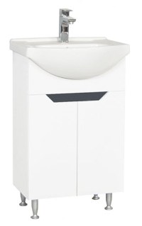 Set Baza front MDF si Lavoar seria 050, 55 cm, alb + antracit - 1