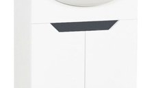 Set Baza front MDF si Lavoar seria 050, 55 cm, alb + antracit