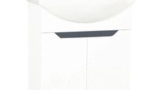 Set Baza front MDF si Lavoar seria 050, 65 cm, alb + antracit