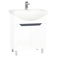 Set Baza front MDF si Lavoar seria 050, 65 cm, alb + antracit - 1