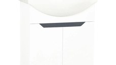 Set Baza front MDF si Lavoar seria 050, 65 cm, alb + antracit