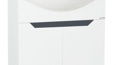 Set Baza front MDF si Lavoar seria 050, 70 cm, alb + antracit